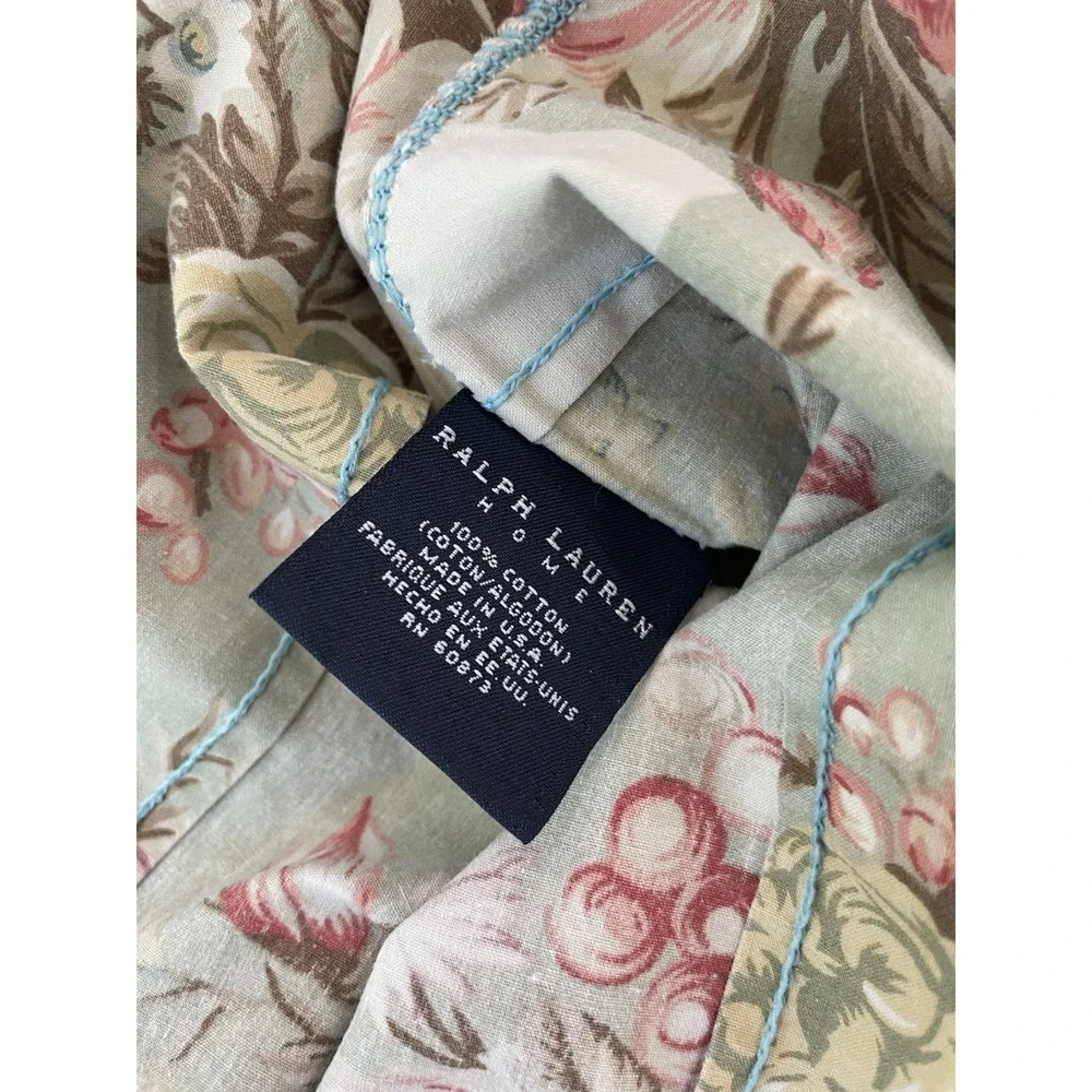 Vtg 3 Pc Set Ralph Lauren Charlotte TWIN  Sheet Set Flat & Fitted, Pillowcase